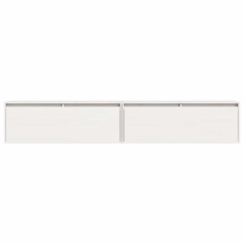 Wandschränke 2 Stk. Weiß 100x30x35 cm Massivholz Kiefer