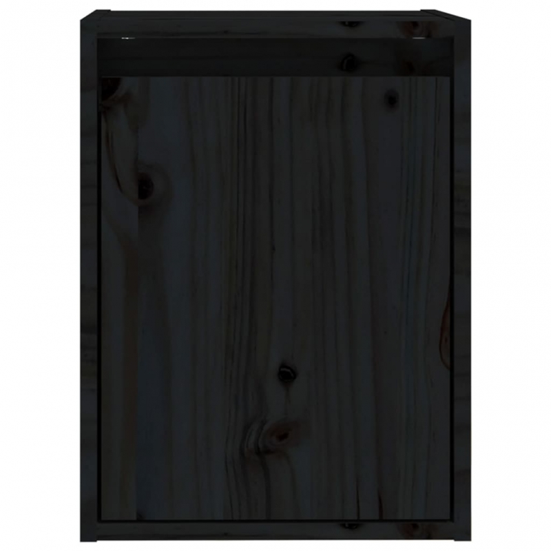 Wandschrank Schwarz 30x30x40 cm Massivholz Kiefer