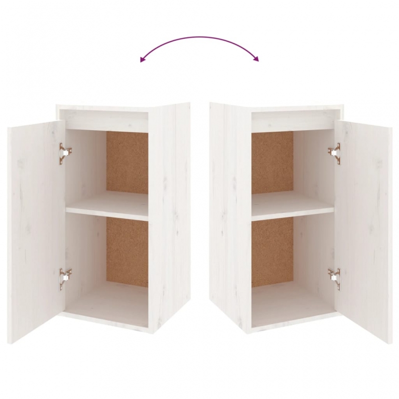 Wandschrank Weiß 30x30x60 cm Massivholz Kiefer