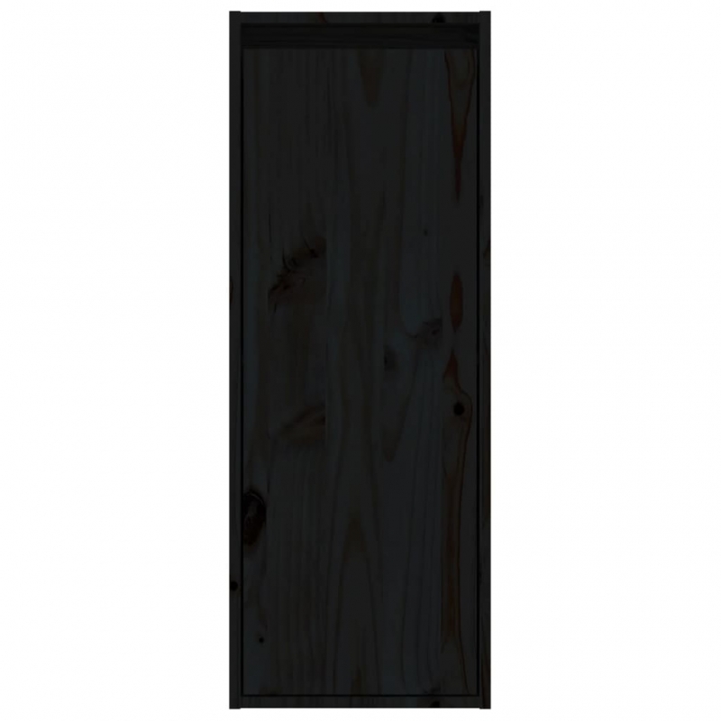 Wandschrank Schwarz 30x30x80 cm Massivholz Kiefer