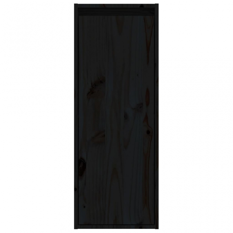 Wandschränke 2 Stk. Schwarz 30x30x80 cm Massivholz Kiefer