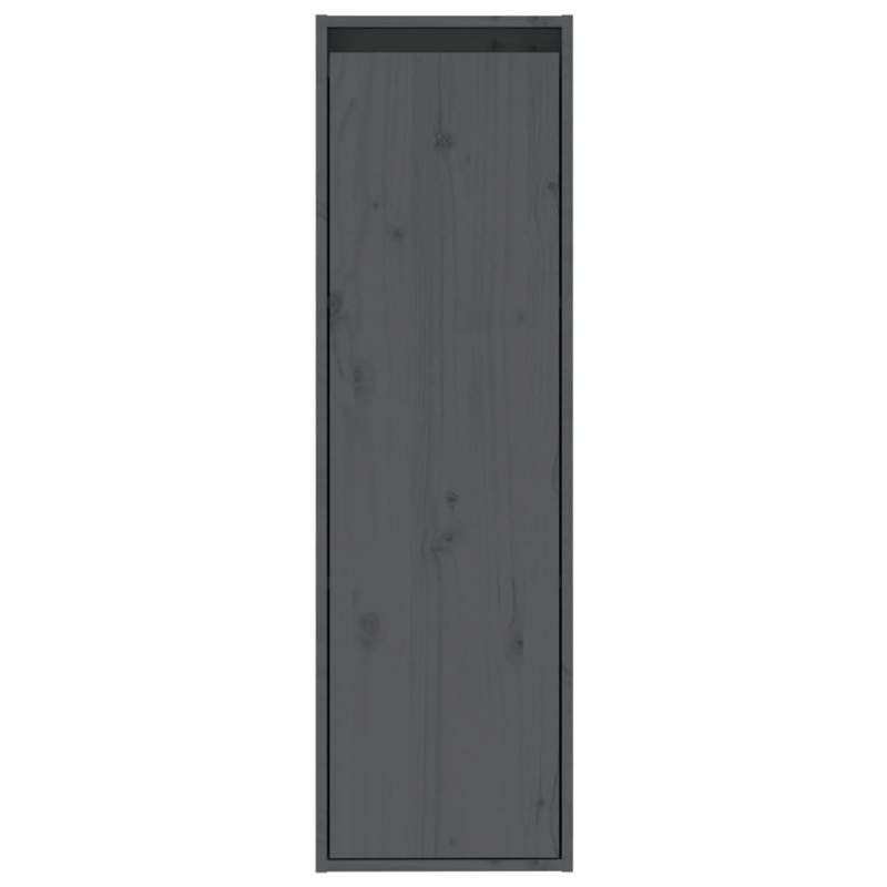 Wandschränke 2 Stk. Grau 30x30x100 cm Massivholz Kiefer