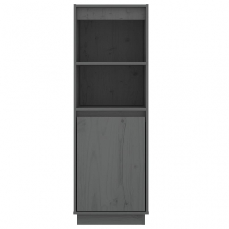 Highboard Grau 37x34x110 cm Massivholz Kiefer