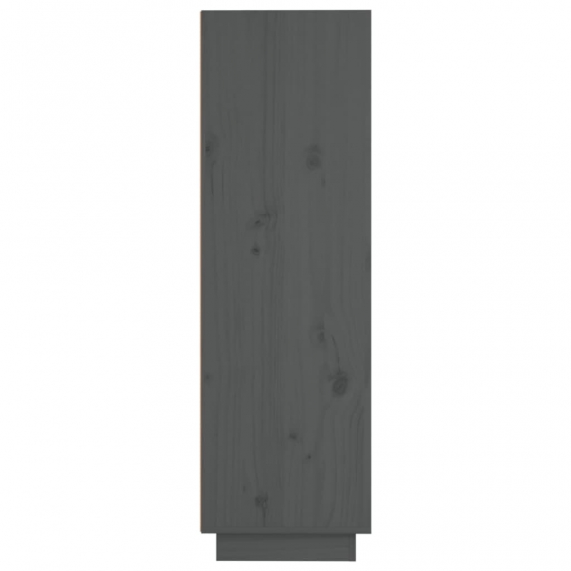 Highboard Grau 37x34x110 cm Massivholz Kiefer