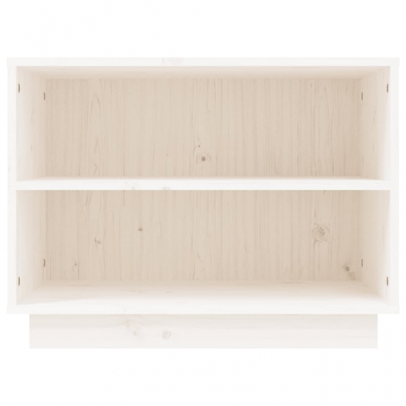 Schuhschrank Weiß 60x34x45 cm Massivholz Kiefer