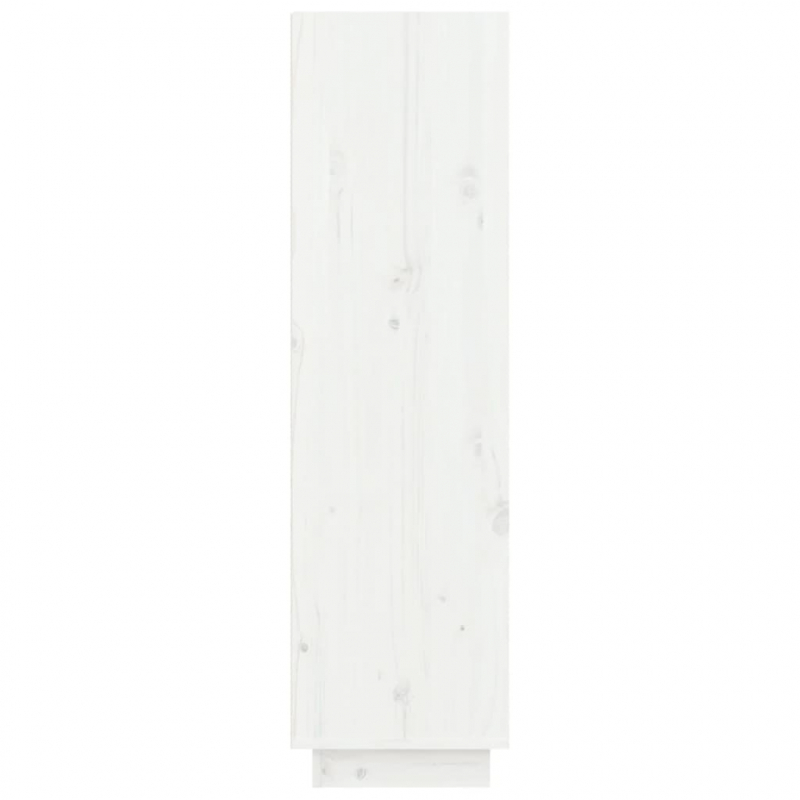 Schuhregal Weiß 60x34x105 cm Massivholz Kiefer