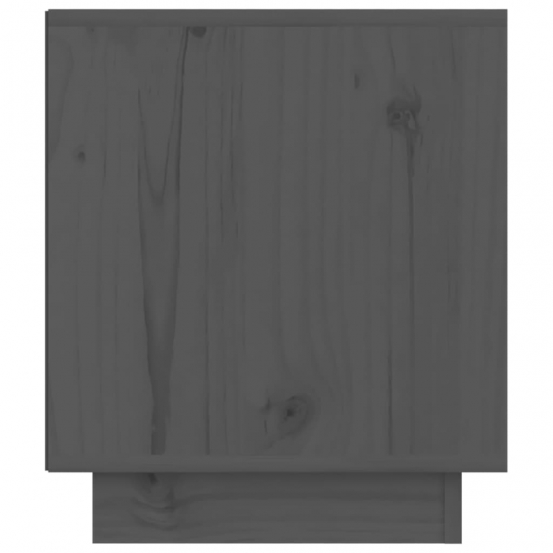 Nachttische 2 Stk. Grau 40x34x40 cm Massivholz Kiefer