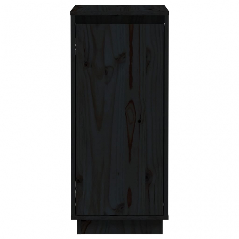 Sideboards 2 Stk. Schwarz 31,5x34x75 cm Massivholz Kiefer