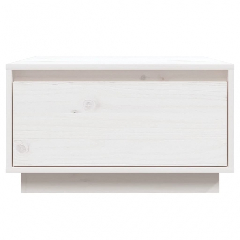 Couchtisch Weiß 55x56x32 cm Massivholz Kiefer