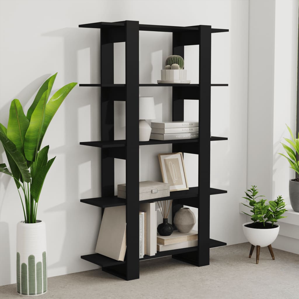 Bücherregal/Raumteiler Schwarz 100x30x160 cm