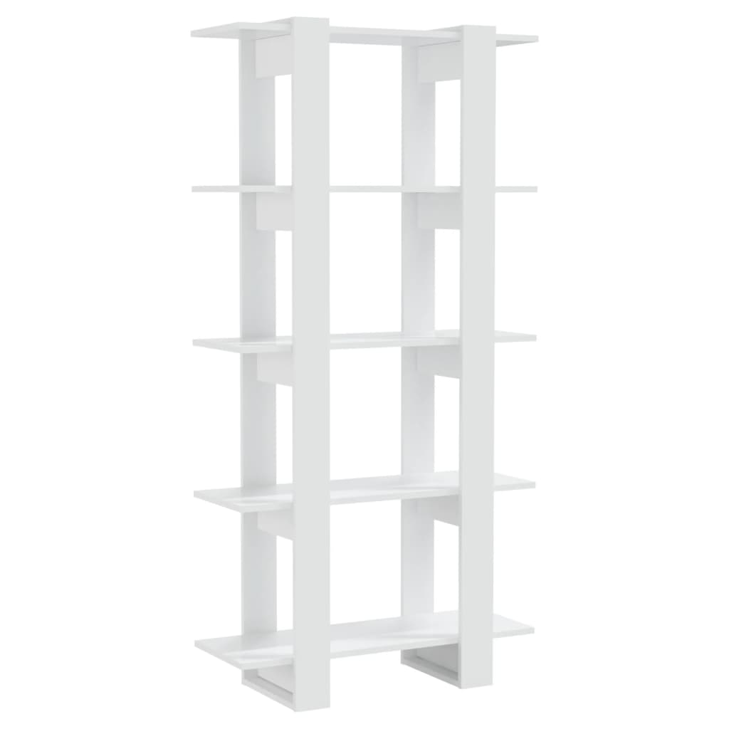 Bücherregal/Raumteiler Hochglanz-Weiß 80x30x160 cm
