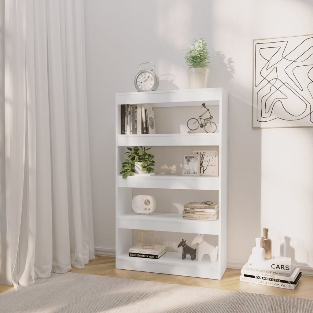 Bücherregal/Raumteiler Weiß 80x30x135 cm Holzwerkstoff