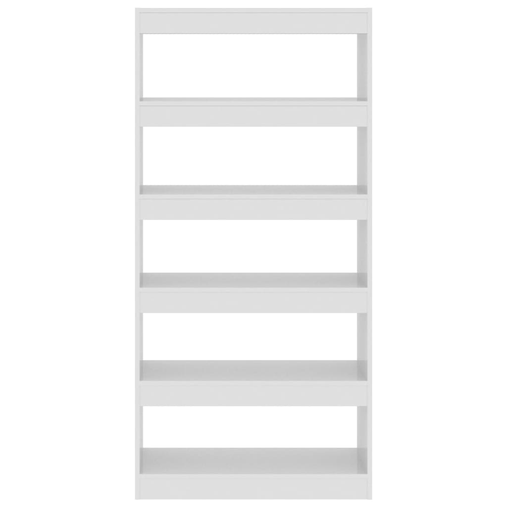 Bücherregal/Raumteiler Hochglanz-Weiß 80x30x166cm Holzwerkstoff