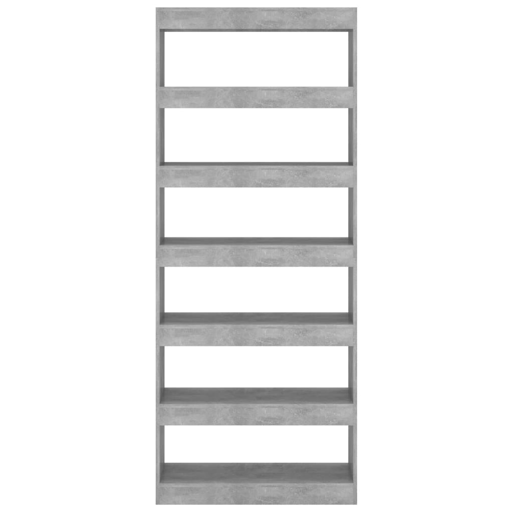 Bücherregal/Raumteiler Betongrau 80x30x198 cm Holzwerkstoff