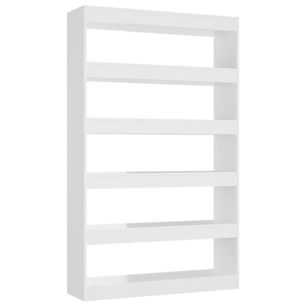 Bücherregal/Raumteiler Hochglanz-Weiß 100x30x166 cm