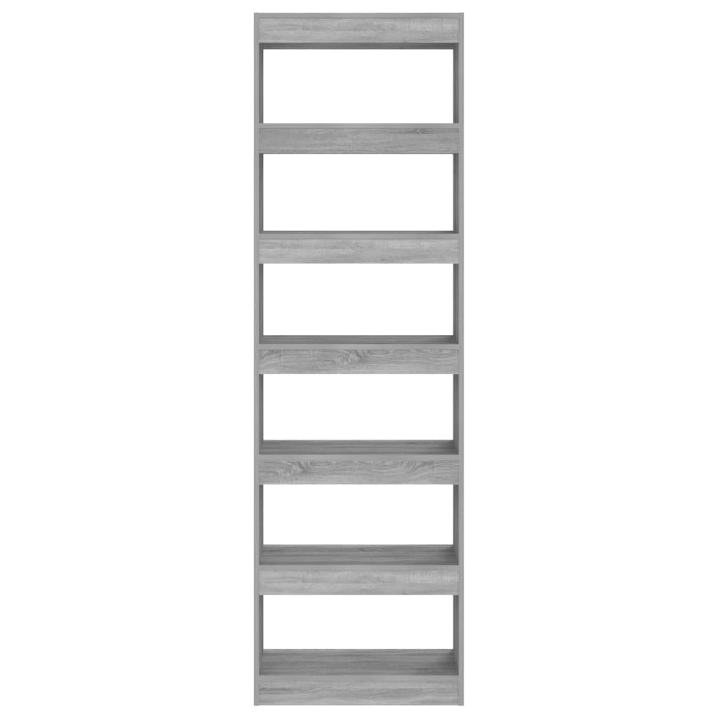 Bücherregal/Raumteiler Grau Sonoma 60x30x198 cm