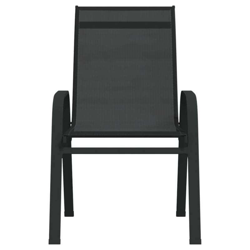 Stapelbare Gartenstühle 6 Stk. Schwarz Textilene
