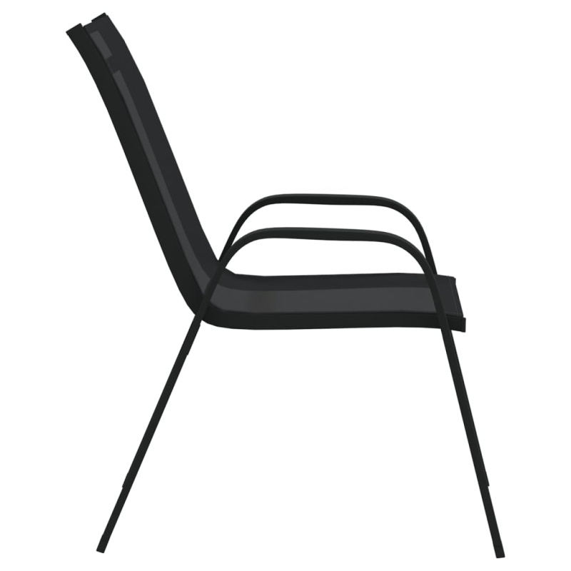 Stapelbare Gartenstühle 6 Stk. Schwarz Textilene