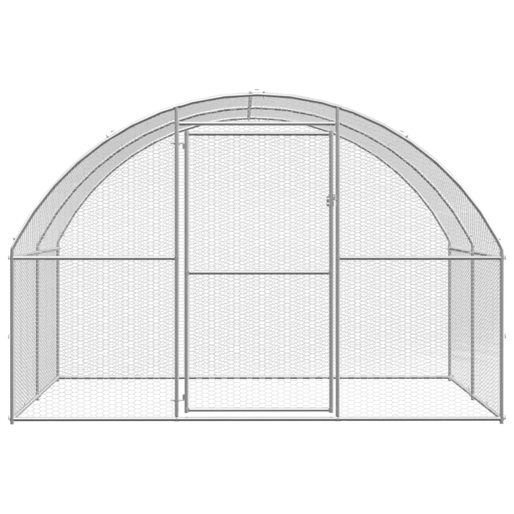 Outdoor-Hühnerstall 3x8x2 m Verzinkter Stahl