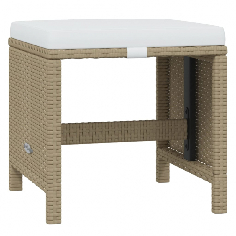 11-tlg. Garten-Essgruppe mit Kissen Poly Rattan Beige