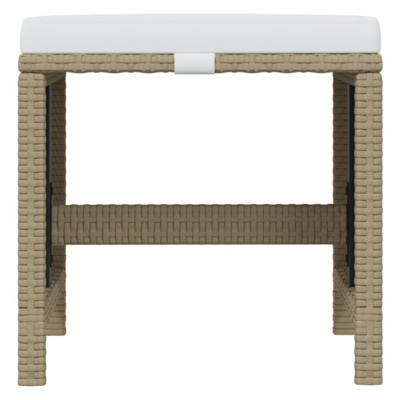 11-tlg. Garten-Essgruppe mit Kissen Poly Rattan Beige