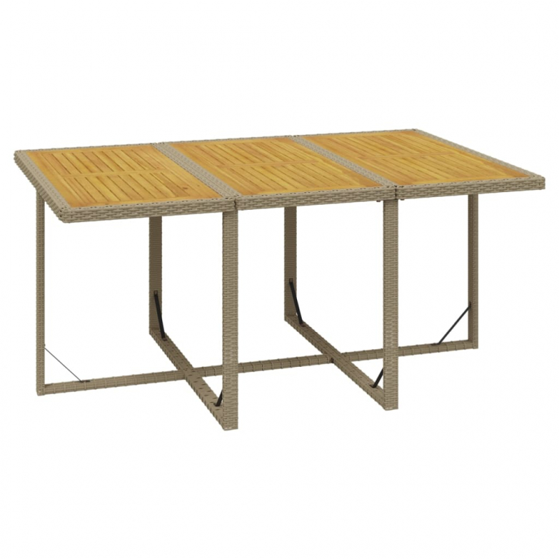 11-tlg. Garten-Essgruppe mit Kissen Poly Rattan Beige