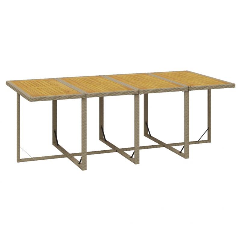 13-tlg. Garten-Essgruppe mit Kissen Poly Rattan Beige