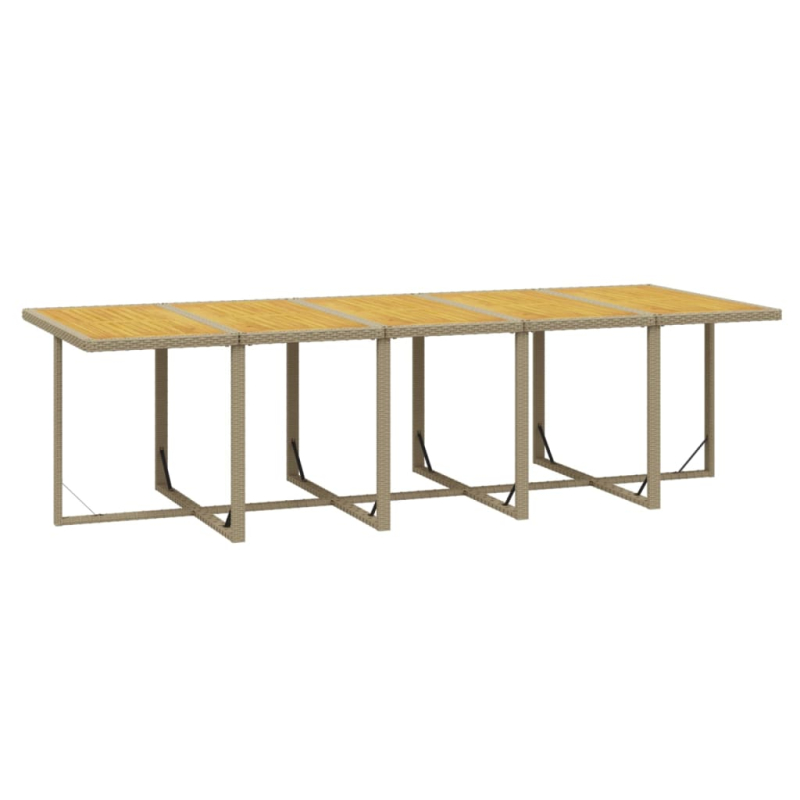 11-tlg. Garten-Essgruppe mit Kissen Poly Rattan Beige