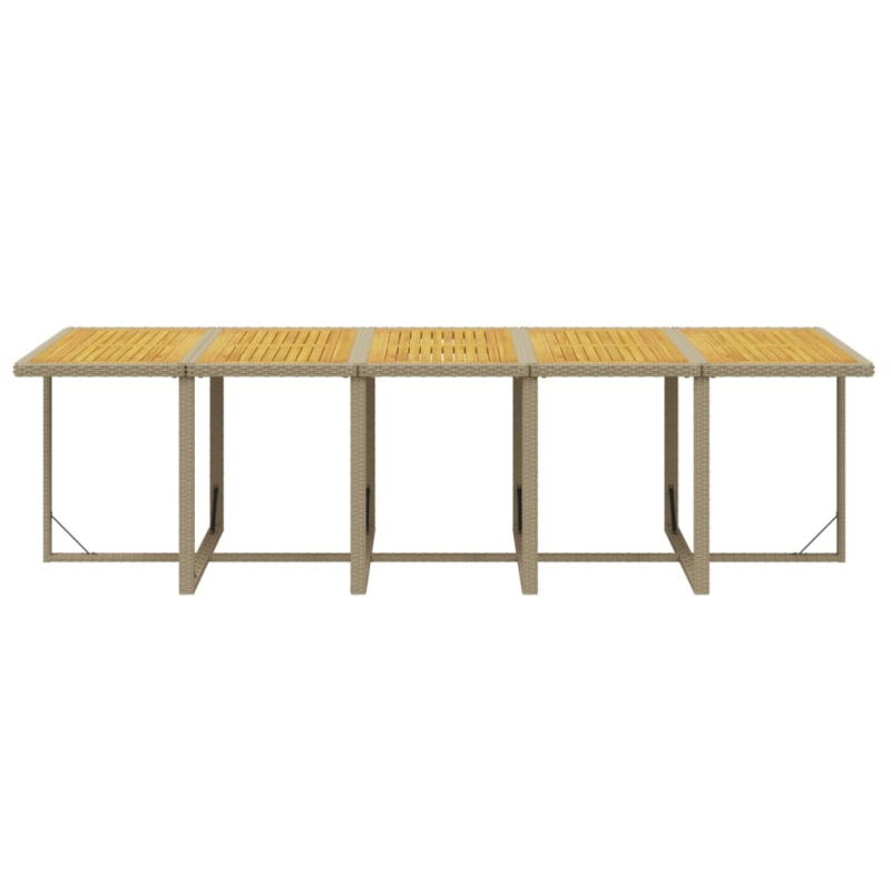 11-tlg. Garten-Essgruppe mit Kissen Poly Rattan Beige
