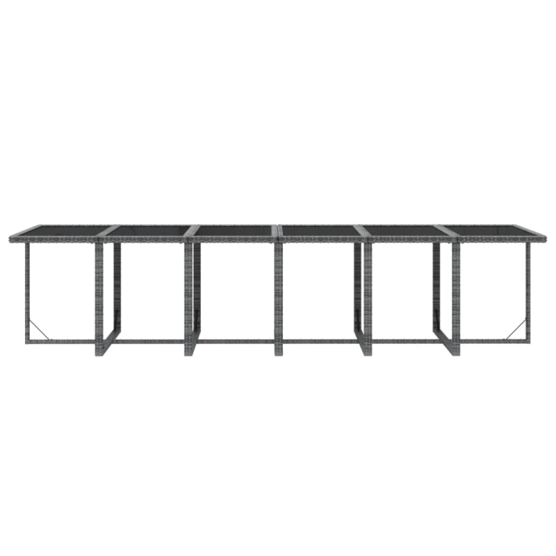 13-tlg. Garten-Essgruppe mit Kissen Poly Rattan Grau