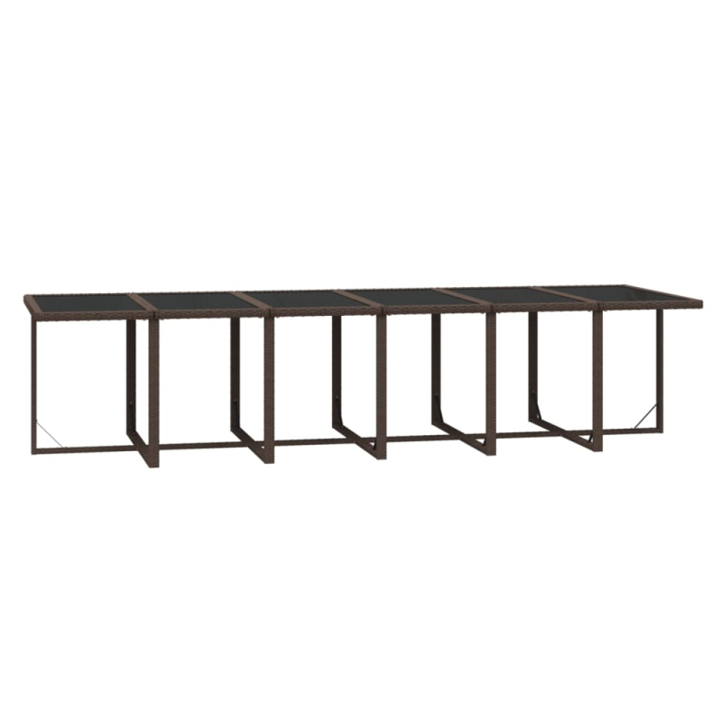 13-tlg. Garten-Essgruppe mit Kissen Poly Rattan Braun