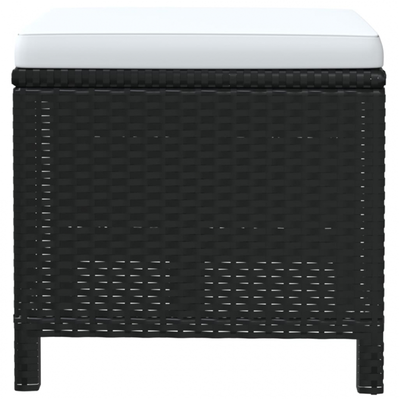 19-tlg. Garten-Essgruppe mit Kissen Poly Rattan Schwarz