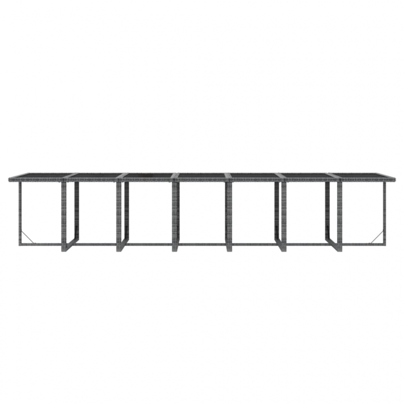 19-tlg. Garten-Essgruppe mit Kissen Poly Rattan Grau