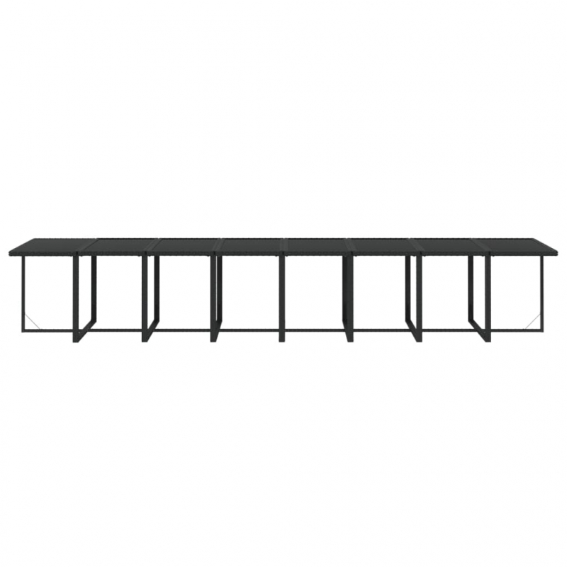 21-tlg. Garten-Essgruppe mit Kissen Schwarz Poly Rattan