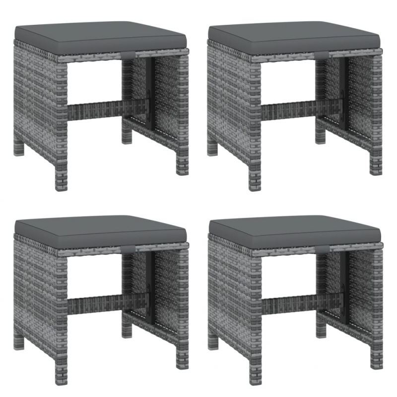 21-tlg. Garten-Essgruppe mit Kissen Poly Rattan Grau