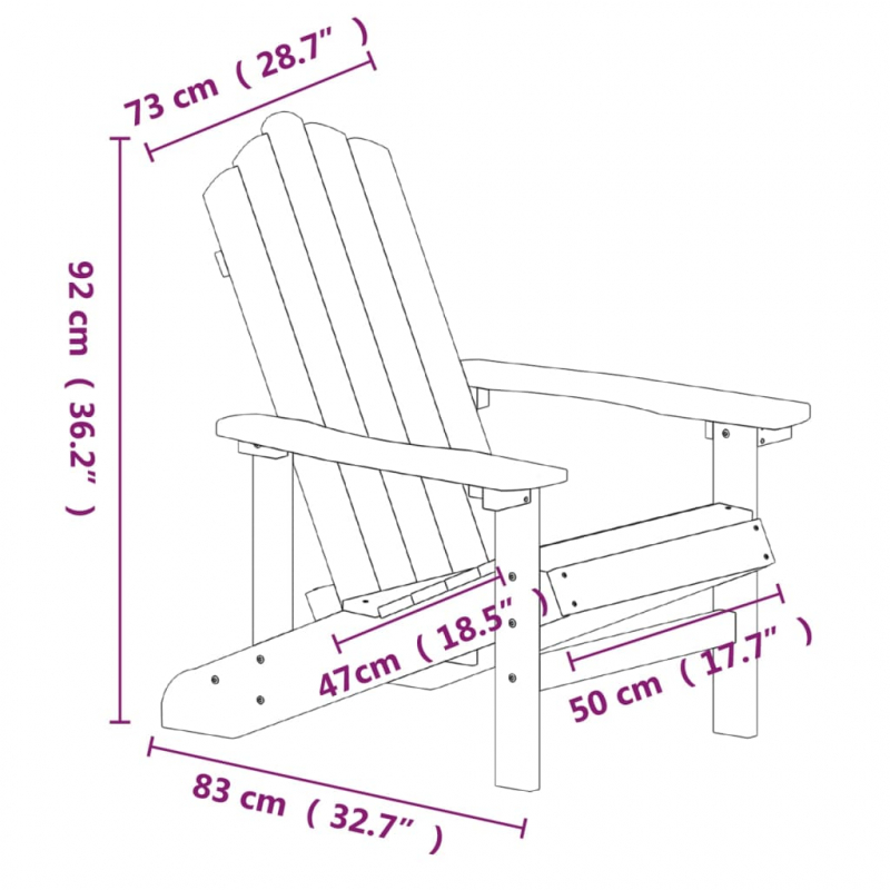 Adirondack-Gartenstühle mit Tisch HDPE Braun