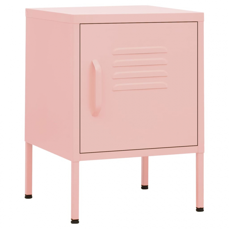 Nachttische 2 Stk. Rosa 35x35x51 cm Stahl