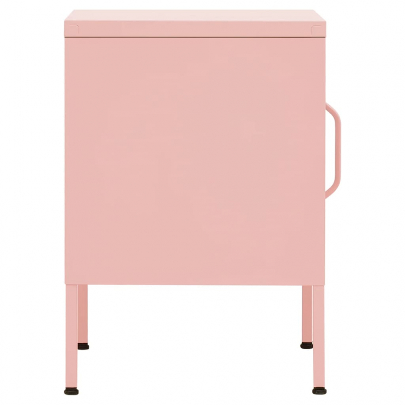 Nachttische 2 Stk. Rosa 35x35x51 cm Stahl