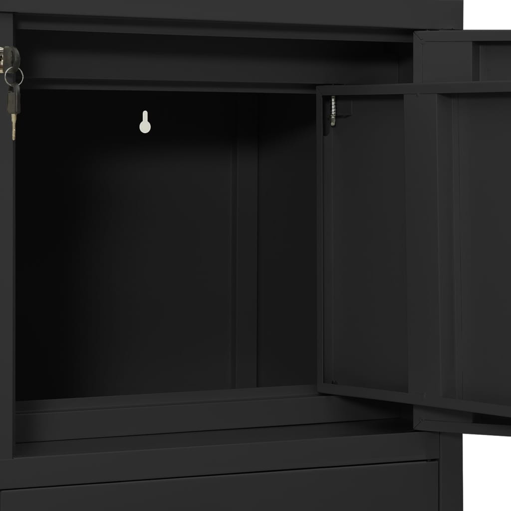 Büroschrank mit Pflanzkasten Anthrazit 90x40x125 cm Stahl