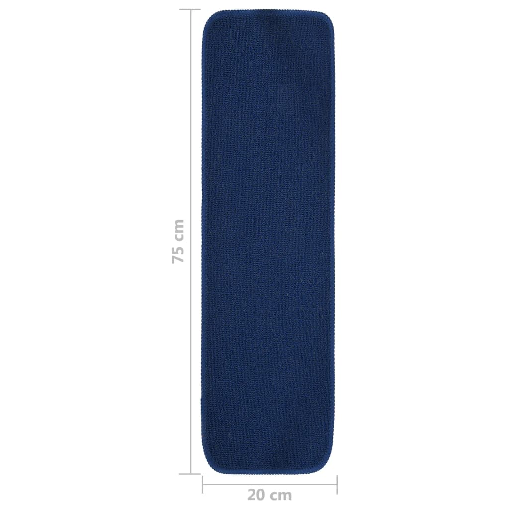 Antirutsch Stufenmatten 15 Stk. 75x20 cm Marineblau Rechteckig