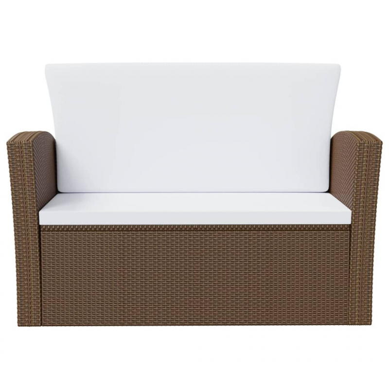 16-tlg. Garten-Lounge-Set mit Kissen Poly-Rattan Braun
