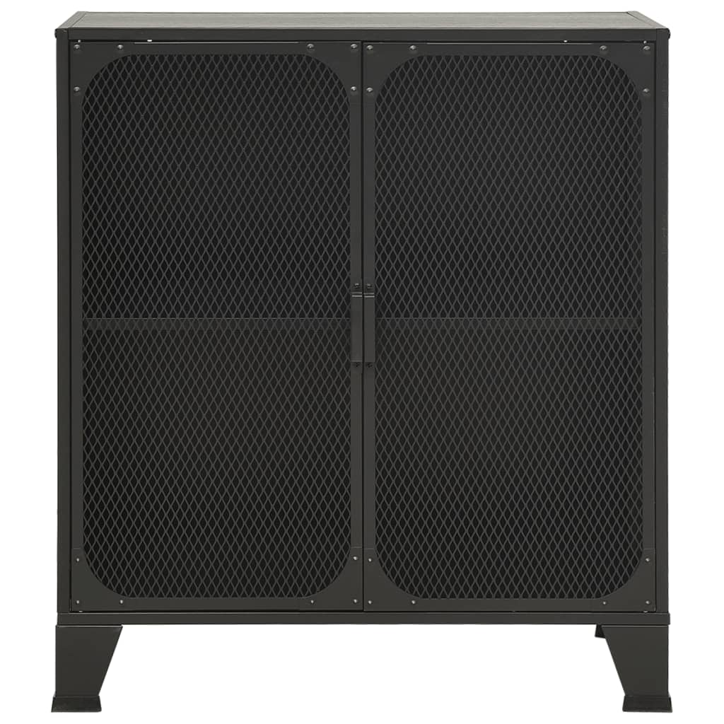 Aufbewahrungsschränke 2 Stk. Grau 72x36x82 cm Metall und MDF