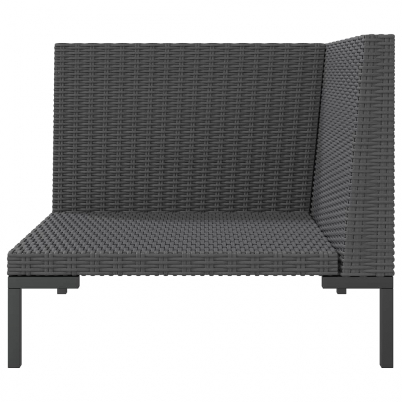 Gartensofa mit Kissen Halbrundes Poly Rattan