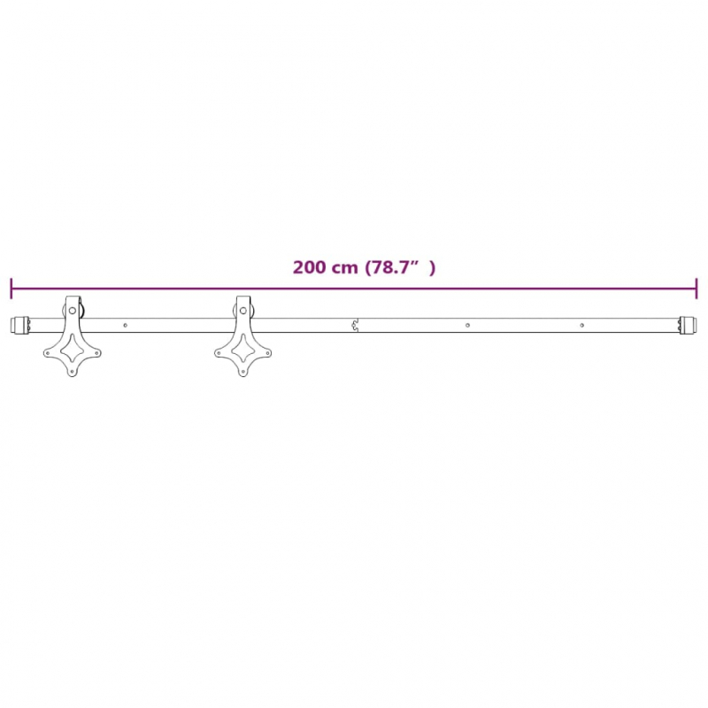 Schiebetürbeschlag 183 cm Stahl Weiß