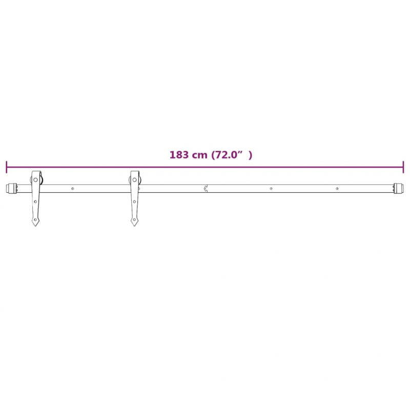 Schiebetürbeschlag 183 cm Stahl Weiß