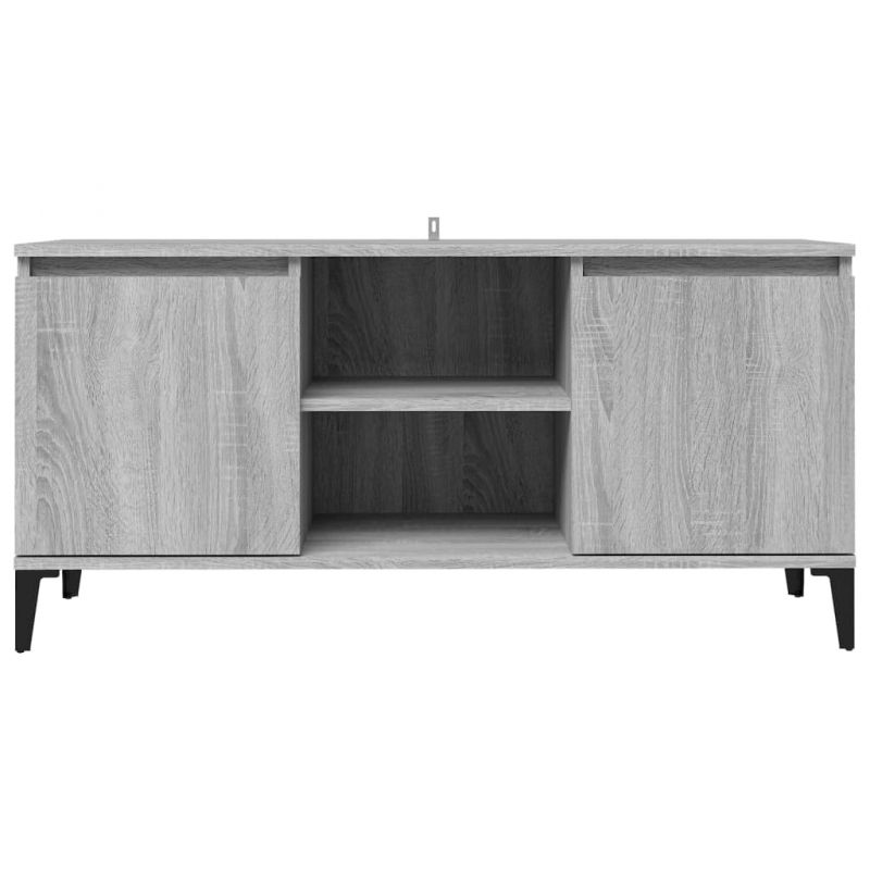 TV-Schrank mit Metallbeinen Grau Sonoma 103,5x35x50 cm