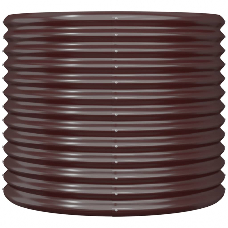 Pflanzkübel Pulverbeschichteter Stahl 80x80x68 cm Braun