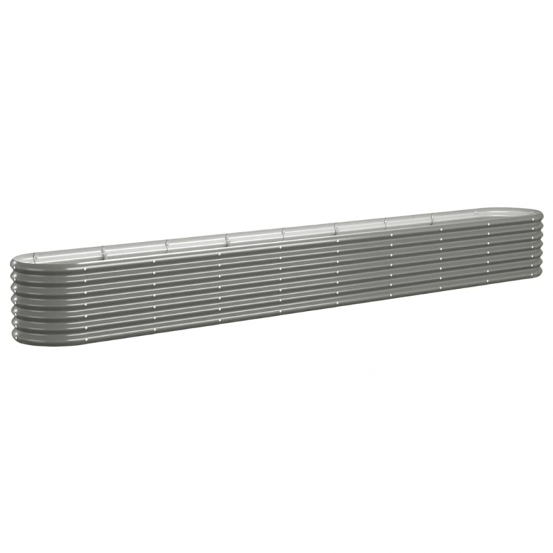 Hochbeet Pulverbeschichteter Stahl 332x40x36 cm Grau