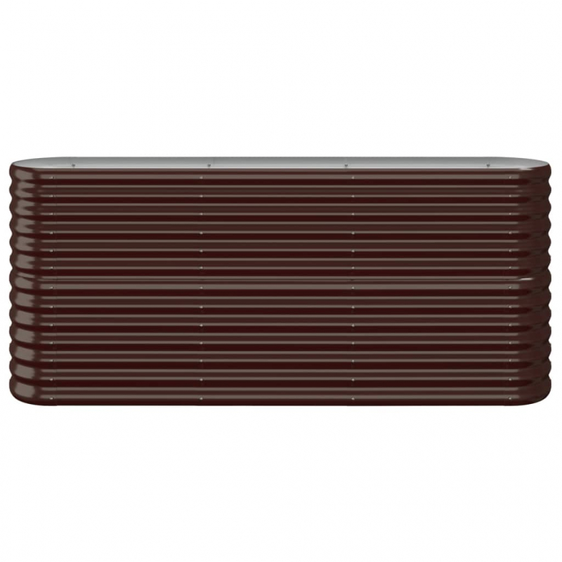 Hochbeet Pulverbeschichteter Stahl 152x40x68 cm Braun