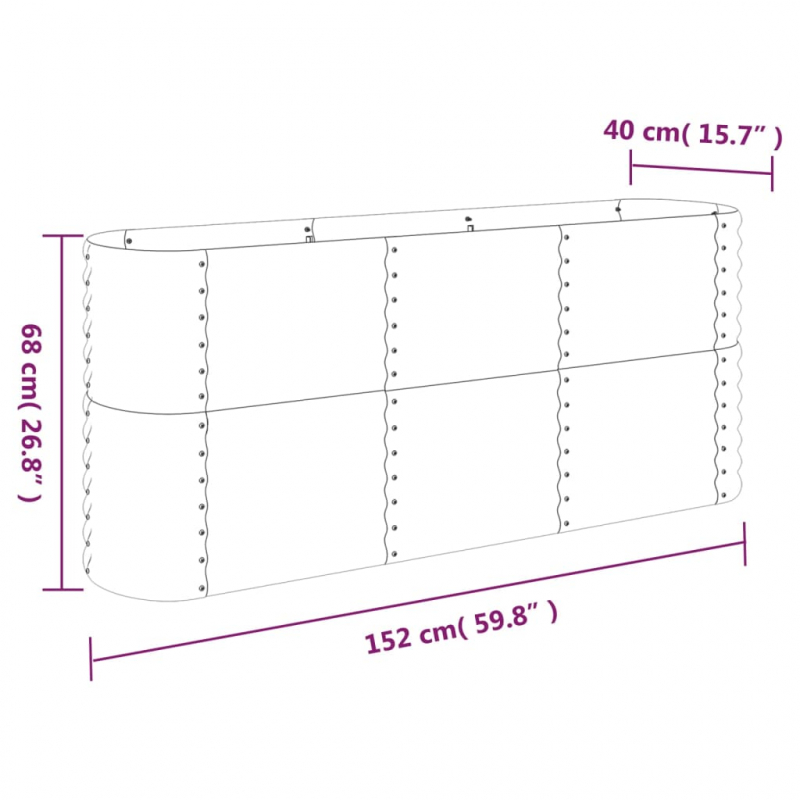 Pflanzkübel Pulverbeschichteter Stahl 152x40x68 cm Anthrazit